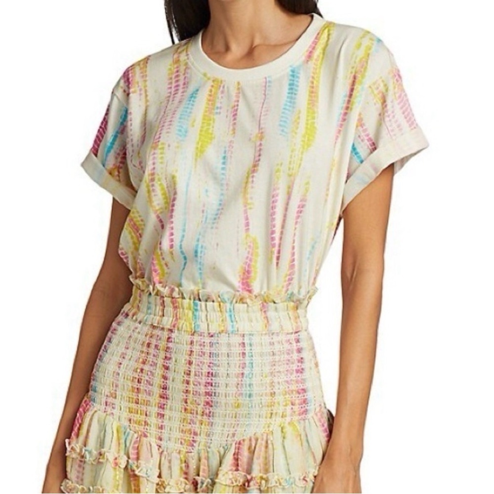 Hemant & Nandita Tie Dye T Shirt XS Pink Yellow Blue